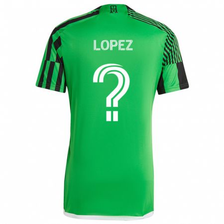 Kandiny Bambino Maglia Eric López #0 Verde Nero Kit Gara Home 2024/25 Maglietta