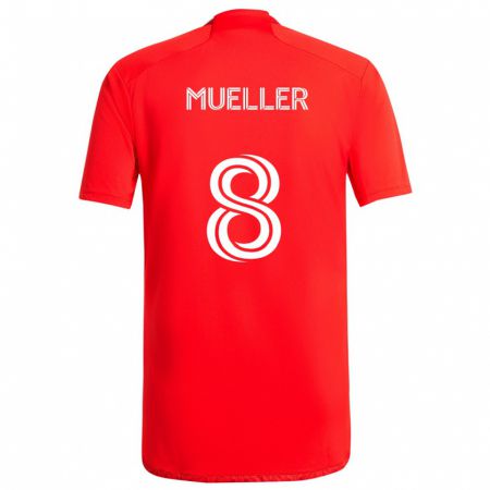 Kandiny Bambino Maglia Chris Mueller #8 Rosso Bianco Kit Gara Home 2024/25 Maglietta