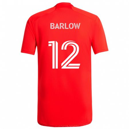 Kandiny Kinderen Tom Barlow #12 Rood Wit Thuisshirt Thuistenue 2024/25 T-Shirt België