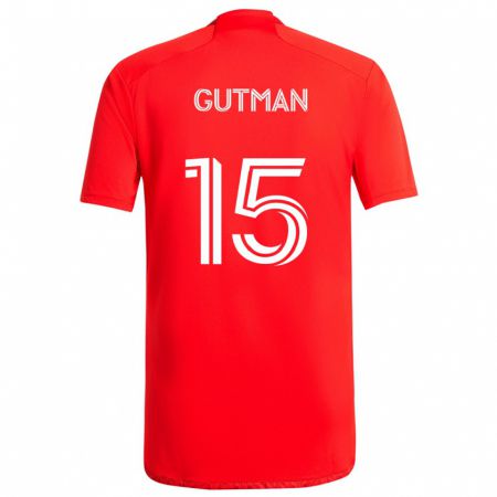 Kandiny Kinderen Andrew Gutman #15 Rood Wit Thuisshirt Thuistenue 2024/25 T-Shirt België