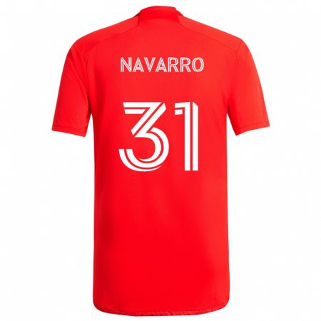 Kandiny Kinderen Federico Navarro #31 Rood Wit Thuisshirt Thuistenue 2024/25 T-Shirt België