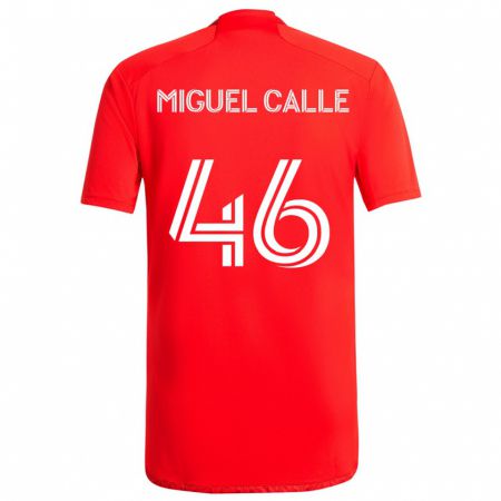 KandinyキッズJuan Miguel Calle#46赤白ホームシャツ2024/25ジャージーユニフォーム