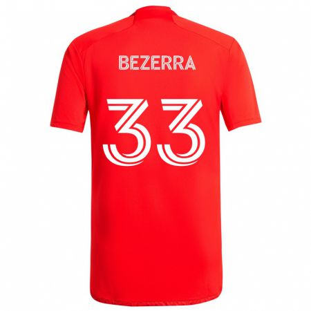 Kandiny Bambino Maglia Victor Bezerra #33 Rosso Bianco Kit Gara Home 2024/25 Maglietta