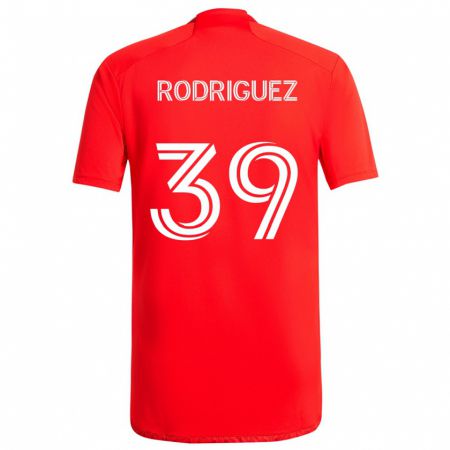 Kandiny Kinderen Allan Rodriguez #39 Rood Wit Thuisshirt Thuistenue 2024/25 T-Shirt België