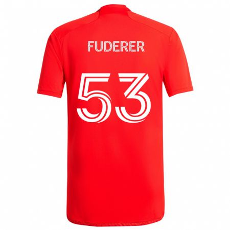 Kandiny Kinder Jake Fuderer #53 Rot-Weiss Heimtrikot Trikot 2024/25 T-Shirt Österreich