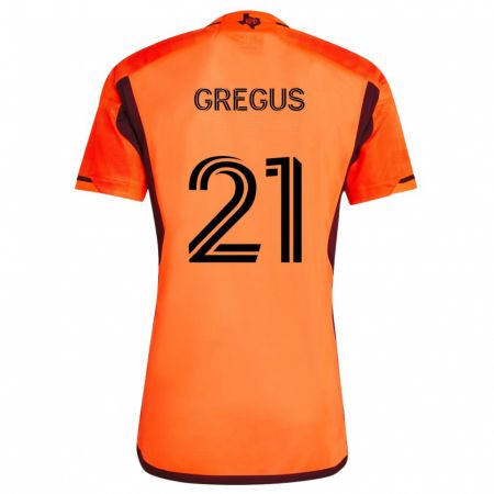 Kandiny Kinder Jan Gregus #21 Orange Schwarz Heimtrikot Trikot 2024/25 T-Shirt Österreich