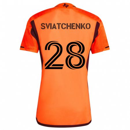 Kandiny Niño Camiseta Erik Sviatchenko #28 Naranja Negro 1ª Equipación 2024/25 La Camisa