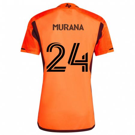 Kandiny Kinder Mujeeb Murana #24 Orange Schwarz Heimtrikot Trikot 2024/25 T-Shirt Österreich