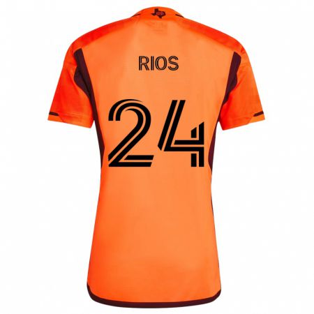 Kandiny Kinder Paolo Ríos #24 Orange Schwarz Heimtrikot Trikot 2024/25 T-Shirt Österreich