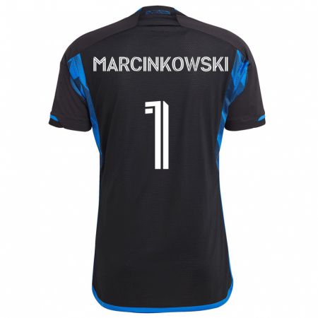 Kandiny Kinder Jt Marcinkowski #1 Blau Schwarz Heimtrikot Trikot 2024/25 T-Shirt Österreich