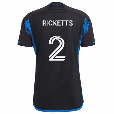 Kandiny Kinder Jamar Ricketts #2 Blau Schwarz Heimtrikot Trikot 2024/25 T-Shirt Österreich