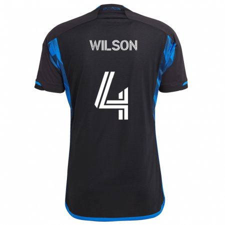 Kandiny Kinderen Bruno Wilson #4 Blauw Zwart Thuisshirt Thuistenue 2024/25 T-Shirt België