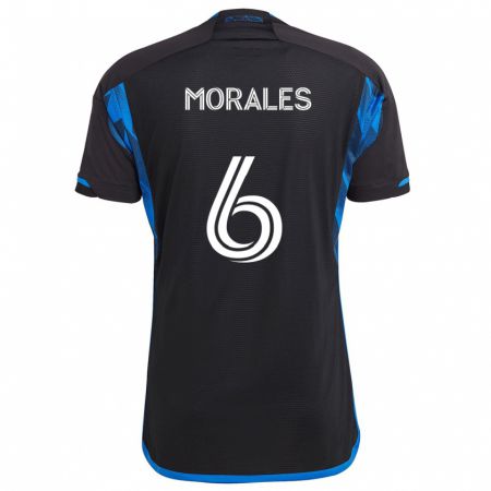 Kandiny Kinder Alfredo Morales #6 Blau Schwarz Heimtrikot Trikot 2024/25 T-Shirt Österreich