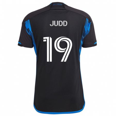 Kandiny Kinderen Preston Judd #19 Blauw Zwart Thuisshirt Thuistenue 2024/25 T-Shirt