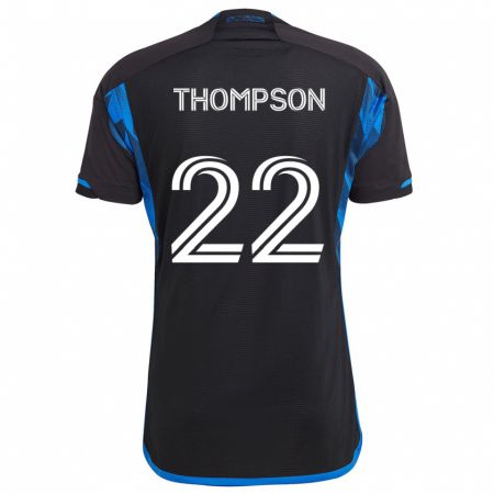 Kandiny Bambino Maglia Tommy Thompson #22 Blu Nero Kit Gara Home 2024/25 Maglietta