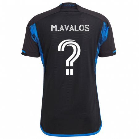 Kandiny Kinderen Marcelo Avalos #0 Blauw Zwart Thuisshirt Thuistenue 2024/25 T-Shirt België