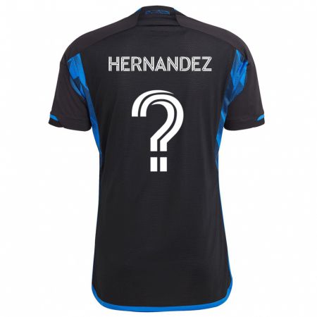 Kandiny Kinderen Oliver Hernandez #0 Blauw Zwart Thuisshirt Thuistenue 2024/25 T-Shirt België