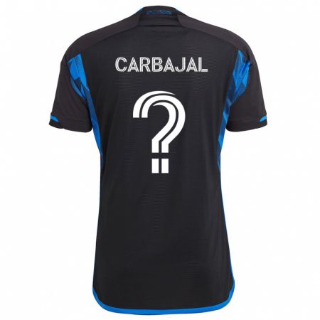 Kandiny Kinder Sebastian Carbajal #0 Blau Schwarz Heimtrikot Trikot 2024/25 T-Shirt Österreich