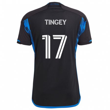 Kandiny Kinderen Keegan Tingey #17 Blauw Zwart Thuisshirt Thuistenue 2024/25 T-Shirt België