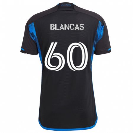 Kandiny Kinderen Eduardo Blancas #60 Blauw Zwart Thuisshirt Thuistenue 2024/25 T-Shirt