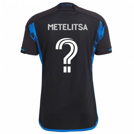 Kandiny Bambino Maglia Christian Metelitsa #0 Blu Nero Kit Gara Home 2024/25 Maglietta