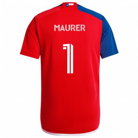 Kandiny Kinderen Jimmy Maurer #1 Blauw Rood Thuisshirt Thuistenue 2024/25 T-Shirt