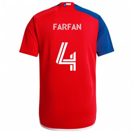 Kandiny Kinder Marco Farfán #4 Blau Rot Heimtrikot Trikot 2024/25 T-Shirt Österreich