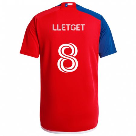 Kandiny Niño Camiseta Sebastian Lletget #8 Azul Rojo 1ª Equipación 2024/25 La Camisa