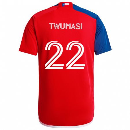 Kandiny Kinderen Ema Twumasi #22 Blauw Rood Thuisshirt Thuistenue 2024/25 T-Shirt