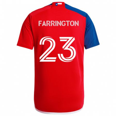 Kandiny Niño Camiseta Logan Farrington #23 Azul Rojo 1ª Equipación 2024/25 La Camisa