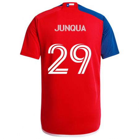 Kandiny Kinderen Sam Junqua #29 Blauw Rood Thuisshirt Thuistenue 2024/25 T-Shirt België