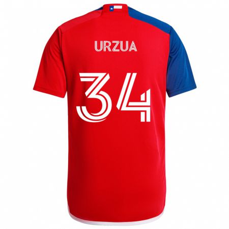 Kandiny Kinderen Alejandro Urzua #34 Blauw Rood Thuisshirt Thuistenue 2024/25 T-Shirt België