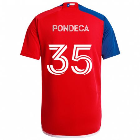 Kandiny Bambino Maglia Tomas Pondeca #35 Blu Rosso Kit Gara Home 2024/25 Maglietta