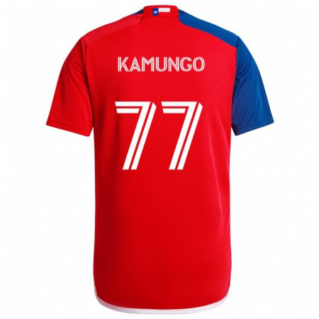 Kandiny Kinderen Bernard Kamungo #77 Blauw Rood Thuisshirt Thuistenue 2024/25 T-Shirt België