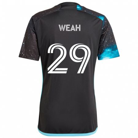 Kandiny Bambino Maglia Patrick Weah #29 Nero Blu Kit Gara Home 2024/25 Maglietta