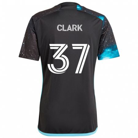 Kandiny Bambino Maglia Caden Clark #37 Nero Blu Kit Gara Home 2024/25 Maglietta