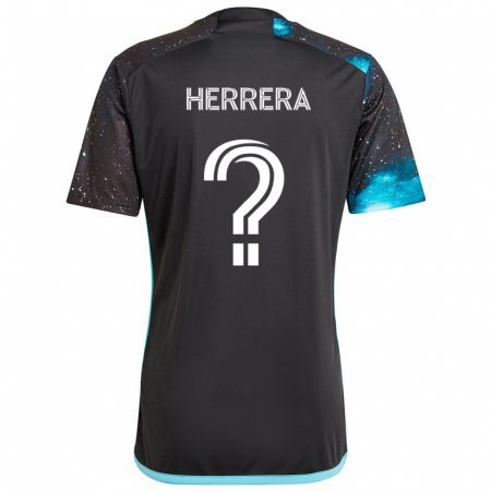 Kandiny Kinderen Oscar Herrera #0 Zwart Blauw Thuisshirt Thuistenue 2024/25 T-Shirt België