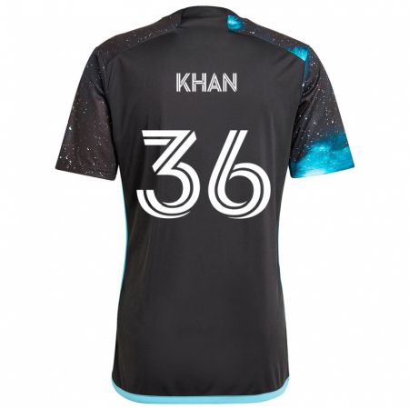 Kandiny Kinder Molik Khan #36 Schwarz Blau Heimtrikot Trikot 2024/25 T-Shirt Österreich