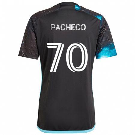 Kandiny Kinder Diogo Pacheco #70 Schwarz Blau Heimtrikot Trikot 2024/25 T-Shirt Österreich