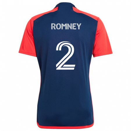 Kandiny Kinderen Dave Romney #2 Blauw Rood Thuisshirt Thuistenue 2024/25 T-Shirt België