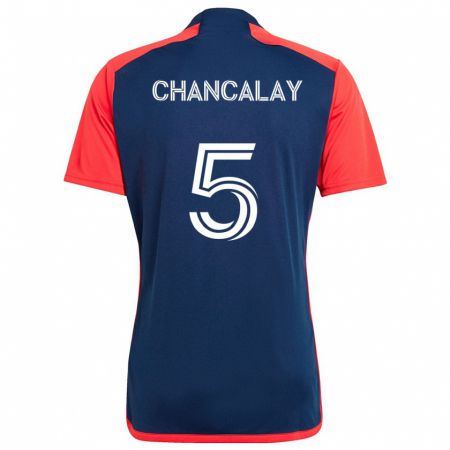 KandinyキッズTomás Chancalay#5青 赤ホームシャツ2024/25ジャージーユニフォーム