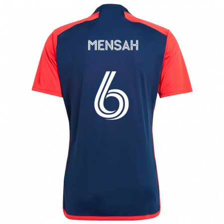 Kandiny Niño Camiseta Jonathan Mensah #6 Azul Rojo 1ª Equipación 2024/25 La Camisa