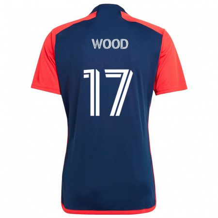 Kandiny Kinderen Bobby Wood #17 Blauw Rood Thuisshirt Thuistenue 2024/25 T-Shirt