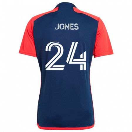 Kandiny Kinderen Dejuan Jones #24 Blauw Rood Thuisshirt Thuistenue 2024/25 T-Shirt België