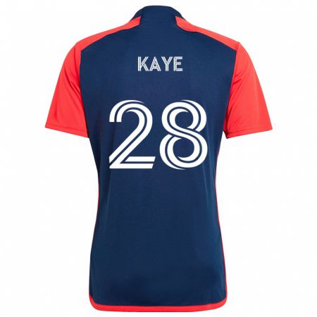 Kandiny Kinderen Mark-Anthony Kaye #28 Blauw Rood Thuisshirt Thuistenue 2024/25 T-Shirt België