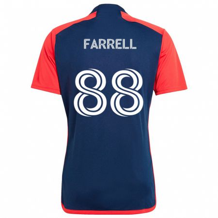 Kandiny Niño Camiseta Andrew Farrell #88 Azul Rojo 1ª Equipación 2024/25 La Camisa