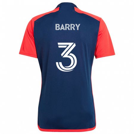 Kandiny Bambino Maglia Hesron Barry #3 Blu Rosso Kit Gara Home 2024/25 Maglietta