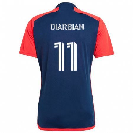 KandinyキッズGevork Diarbian#11青 赤ホームシャツ2024/25ジャージーユニフォーム