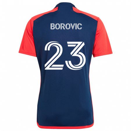 Kandiny Kinderen Luka Borovic #23 Blauw Rood Thuisshirt Thuistenue 2024/25 T-Shirt België