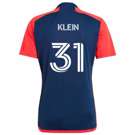 Kandiny Kinderen Eric Klein #31 Blauw Rood Thuisshirt Thuistenue 2024/25 T-Shirt België